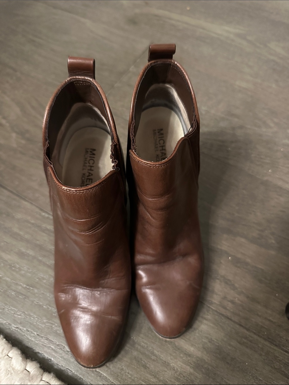 Michael Kors Brown Leather Ankle Booties